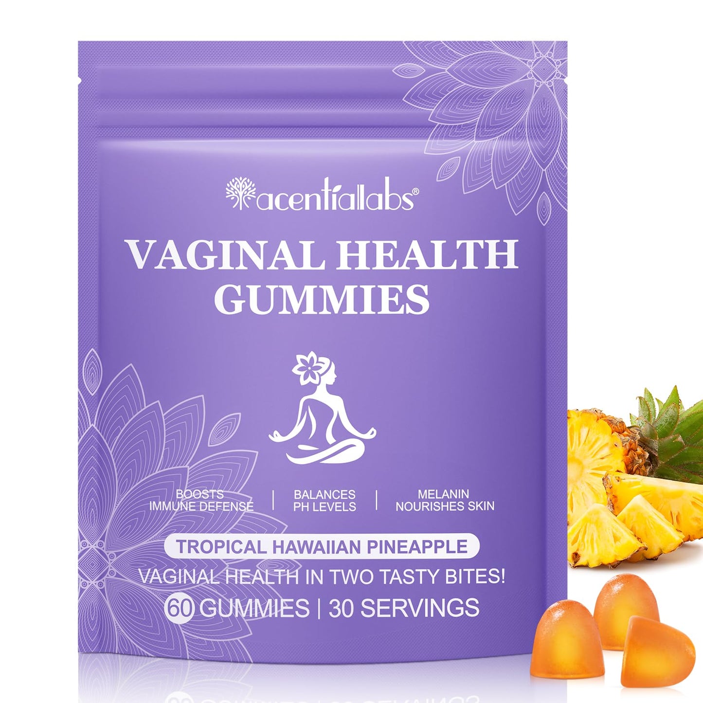 ITSDAWN Feminine Balance Gummies - 60 Gummies Hawaiian Pineapple - Premium Feminine Balance Gummies for Women of All Ages