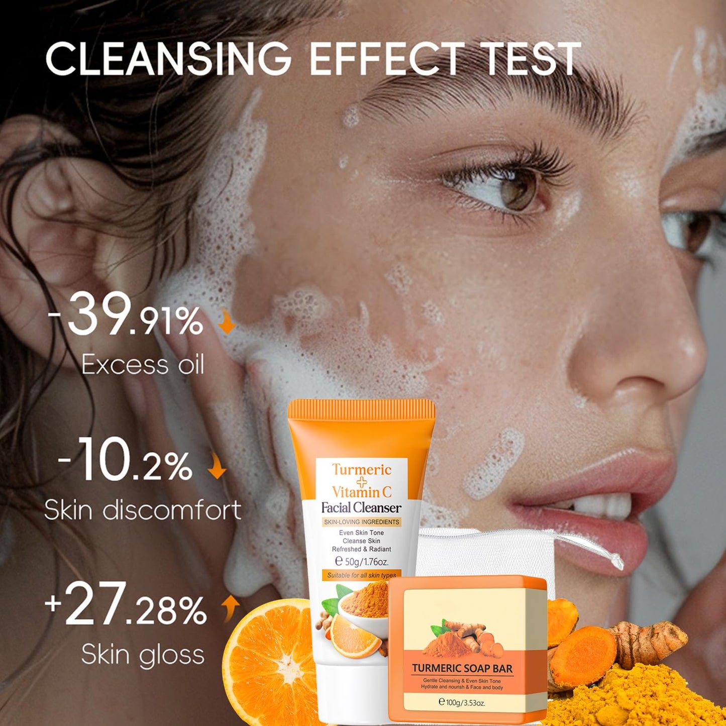 Turmeric Skincare Set - Skin Care Sets & Kits For Brightening,Exfoliating,Clearing Blackheads,Naturally Moisturizing - Birthday Gifts For Women - Skincare Gift Set Ingredients Vitamin C & Turmeric