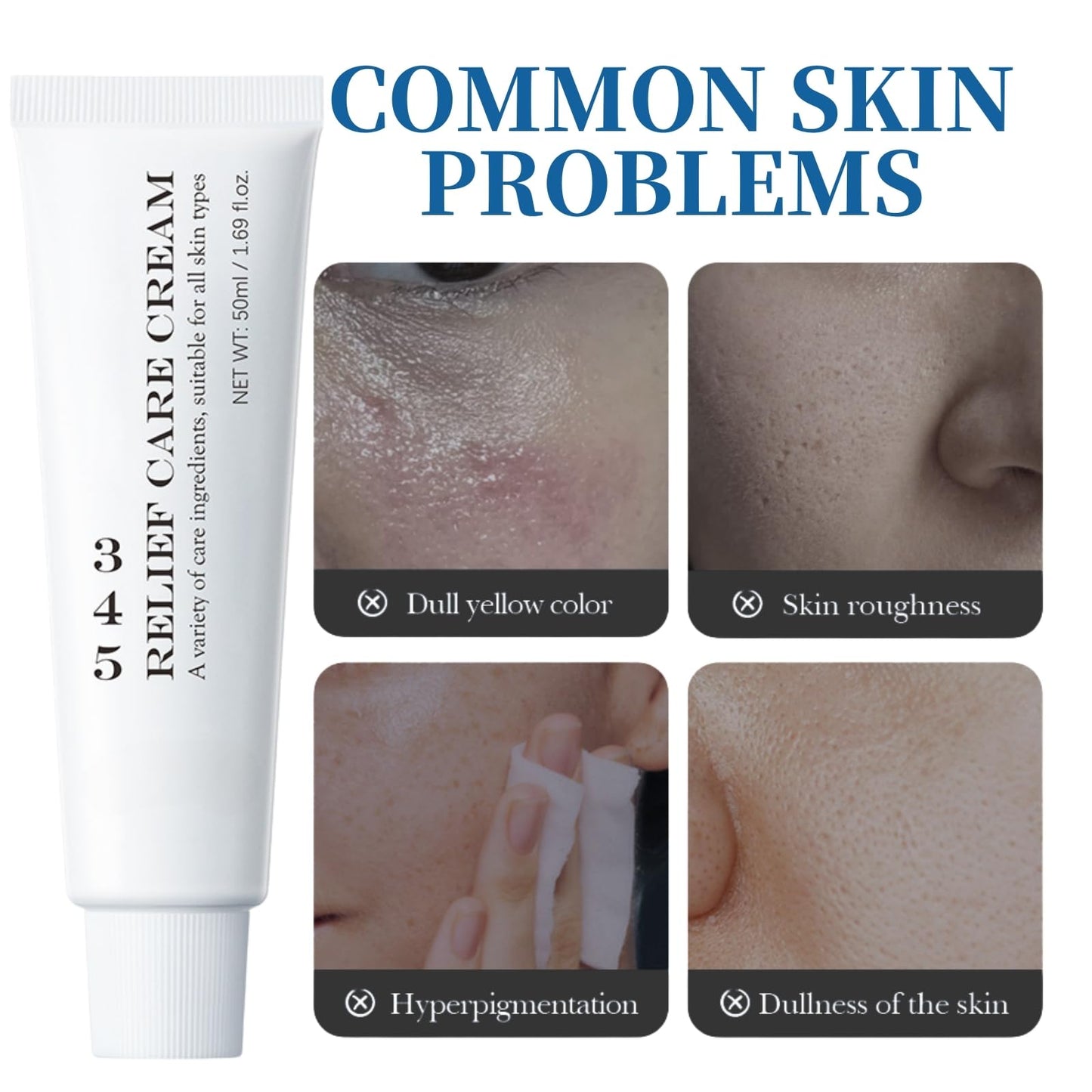 345 Barrier Repair Face Cream - 345 Relief Cream - Face Moisturizer for Soothing - Releif Moisturiser for Acne & Repair Damage Skin - Face Cream for Dry Skin ( 2pcs)