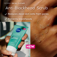 NIVEA Derma Skin Clear Scrub, Exfoliating Face Scrub, Salicylic Acid Face Scrub Enriched with Niacinamide to Unclog Pores and Refine Skin Textures, 150 ml