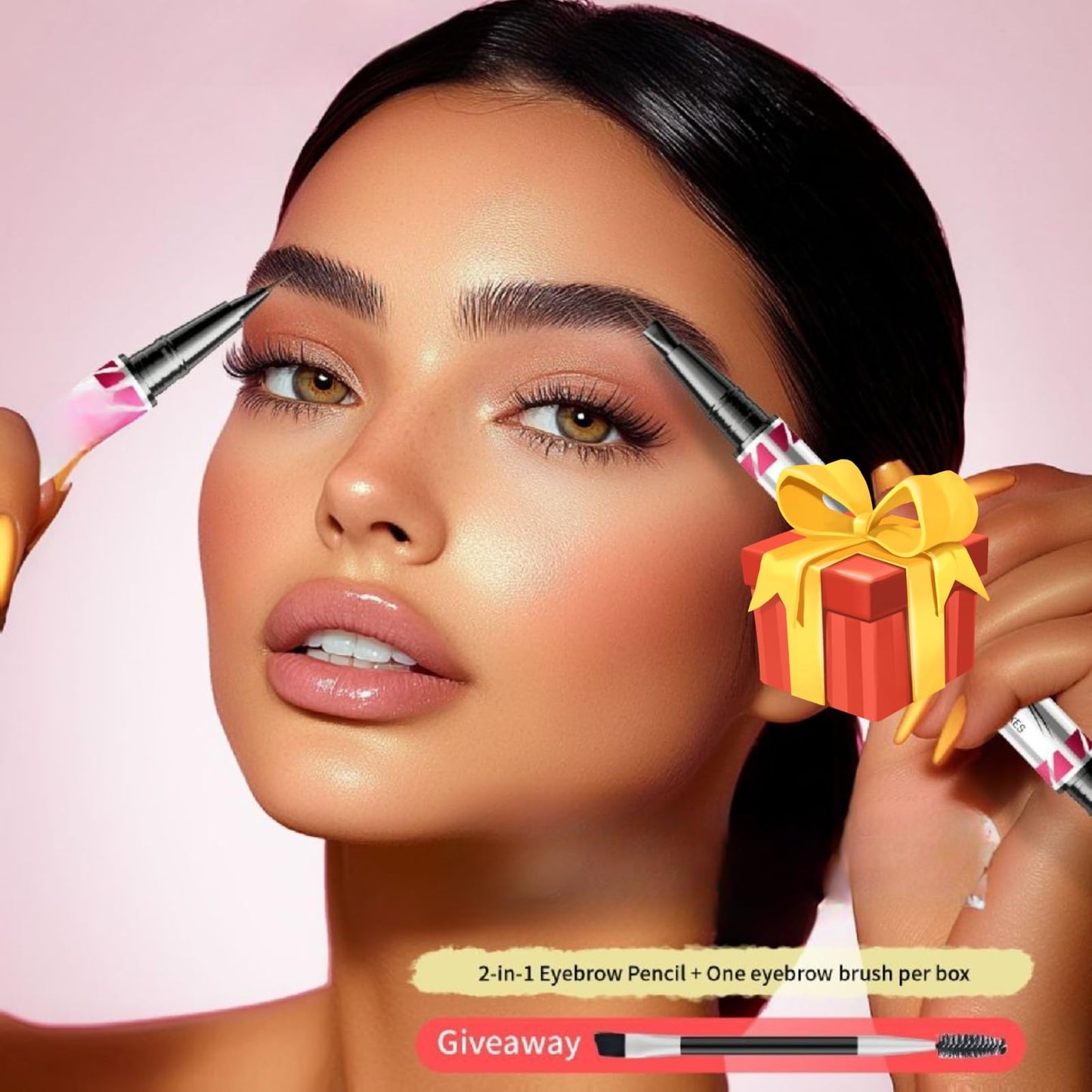 OuXing Microblading Eyebrow Pen,Eyebrow Pencil,Dual Ended Ey/ebrow P/encil with 2 Micro-Fork-Tip,Microblading Ey/ebrow Pen/cil,E/yebrow Pen,Waterproof Smudgeproof Eye Brow P/encil with Brow Brush,Black