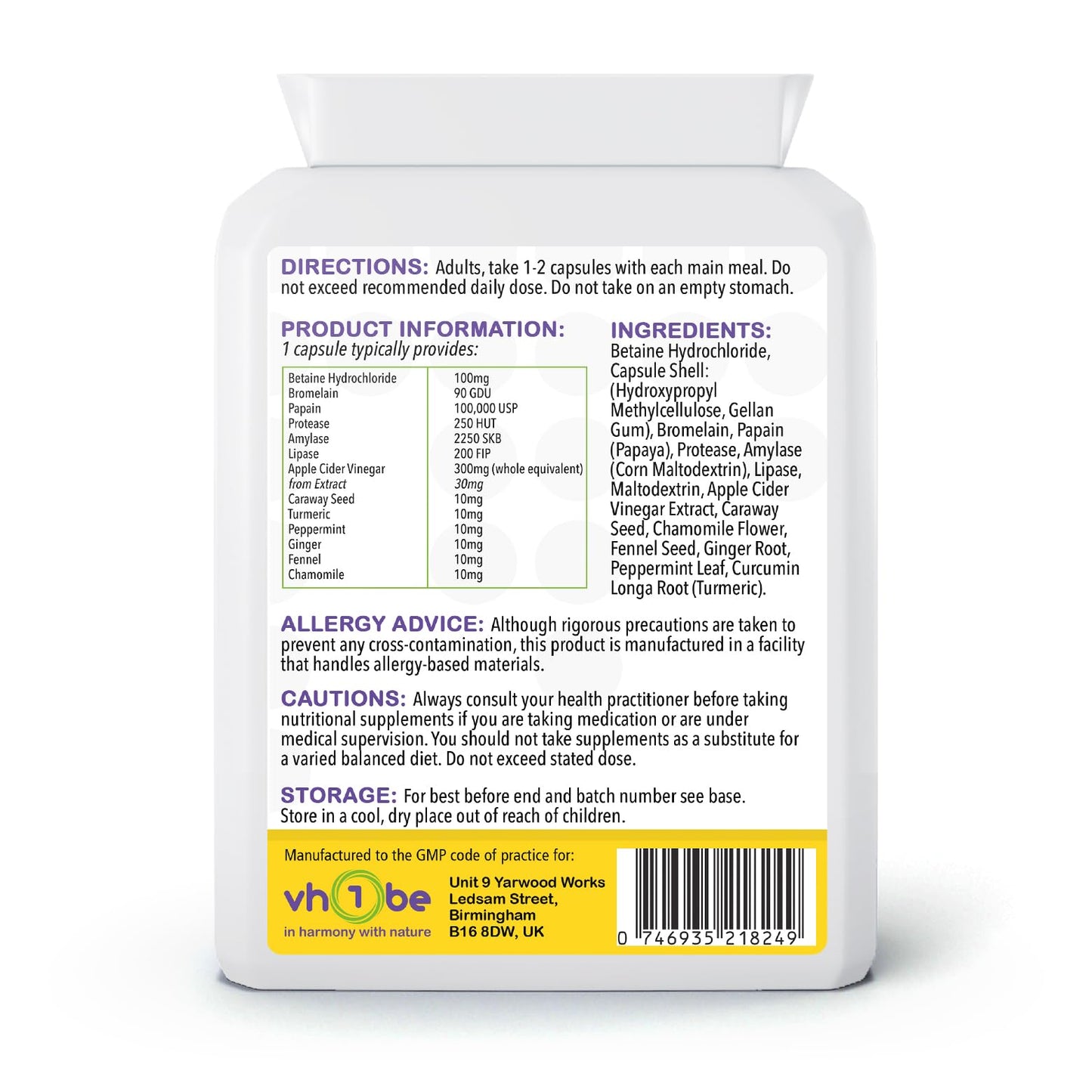 vh1be Digestive Enzymes Complex 90 Capsules
