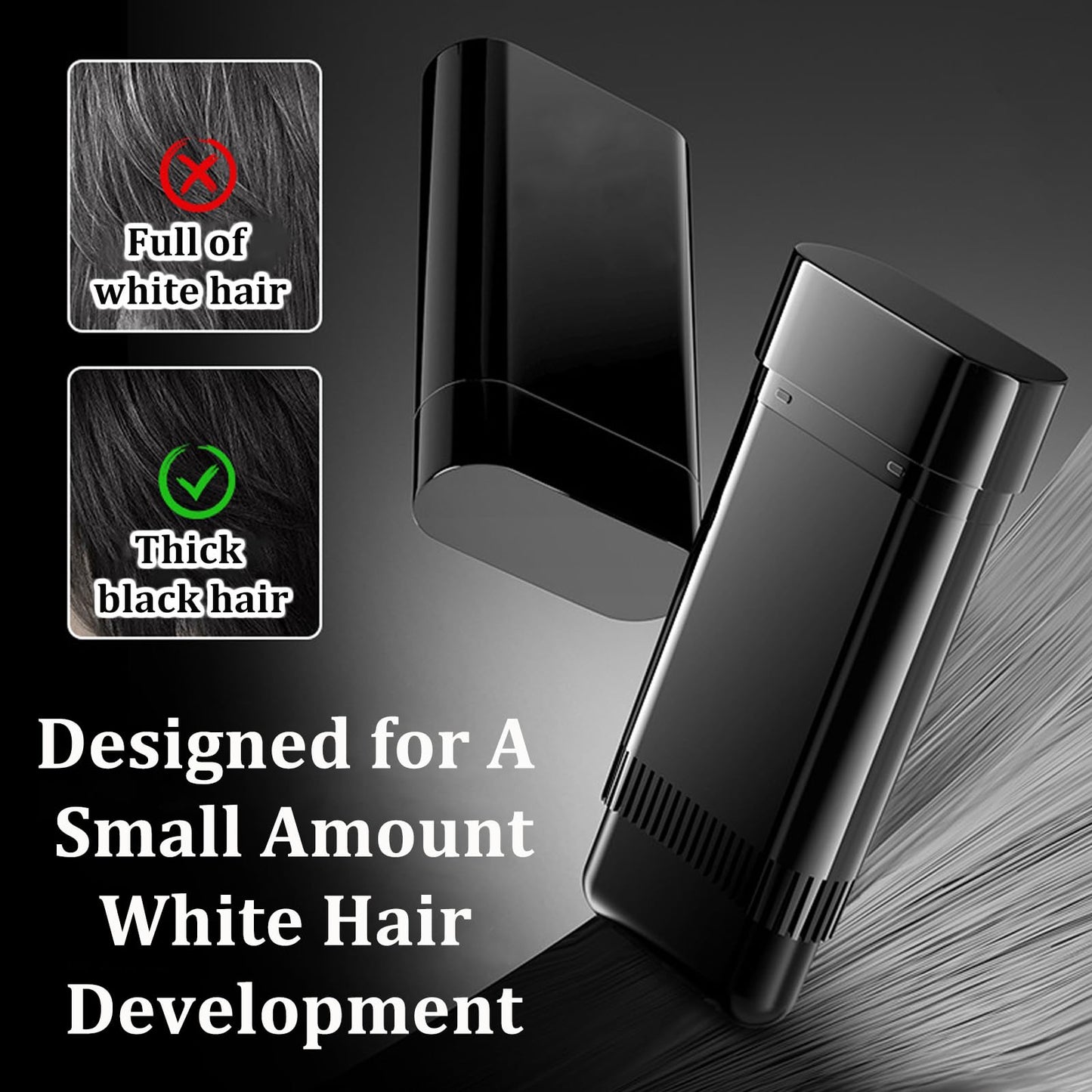 Safe & Convenient Hair Dye Comb - 2 in 1 Instant Black Hair Colour Stick with Comb - 2PCS Waterproof & Sweat-Proof Hair Dye Comb - Portable Hair Concealer, Grey Hair Cover Up for Women & Men