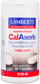 Lamberts Calasorb Calcium 800mg (As Citrate) Plus Vitamin D3 60 Tablets