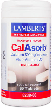 Lamberts Calasorb Calcium 800mg (As Citrate) Plus Vitamin D3 60 Tablets