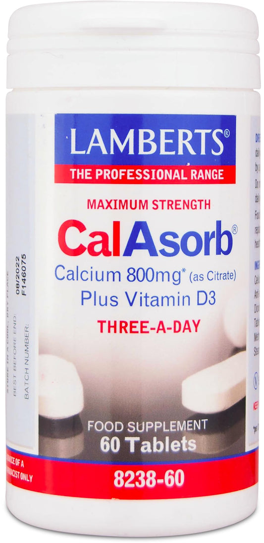 Lamberts Calasorb Calcium 800mg (As Citrate) Plus Vitamin D3 60 Tablets