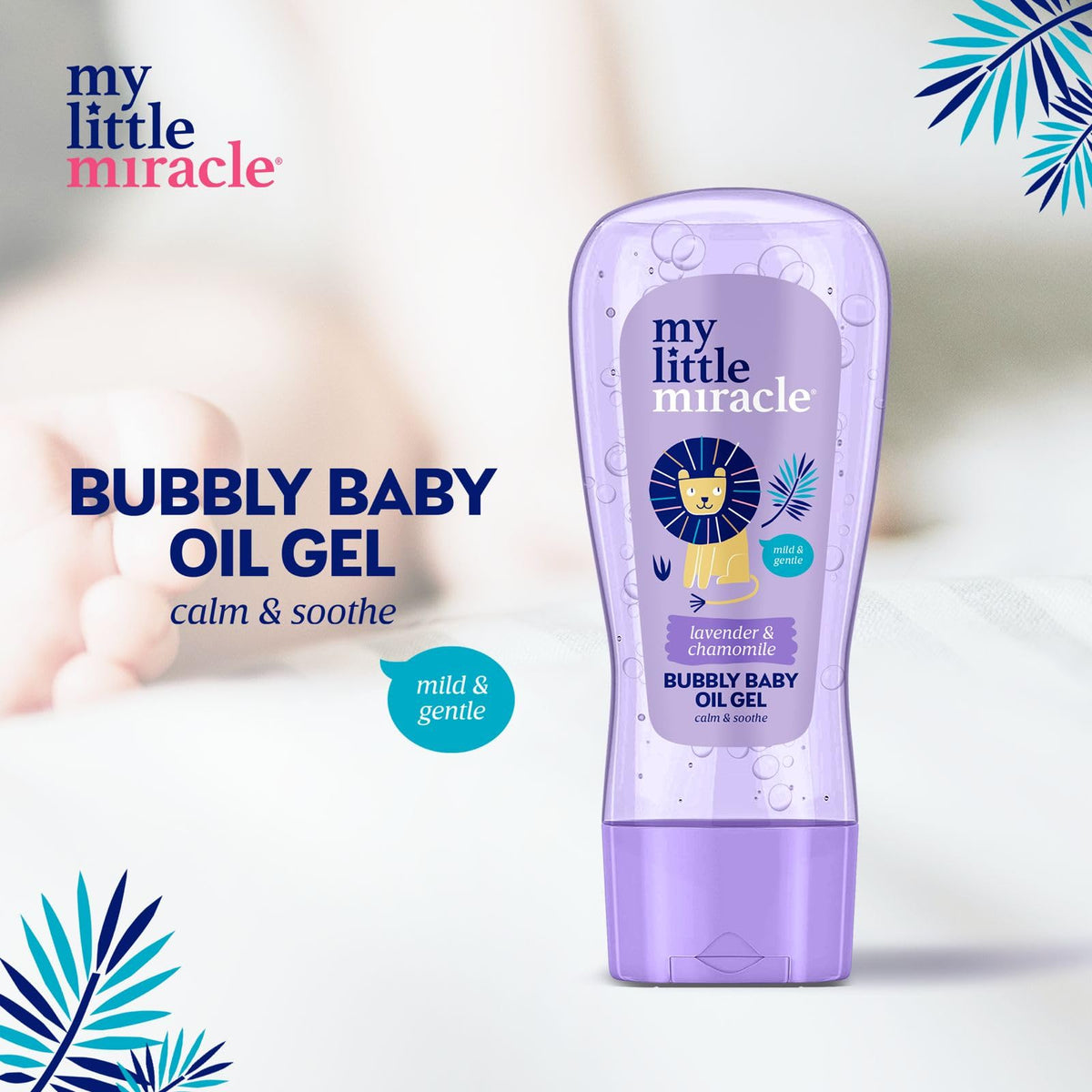 My Little Miracle Bubbly Baby Oil Gel Lavender & Chamomile Ideal For Baby Massage, Calming & Soothing, Prevents Dryness 200ml