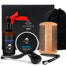 leyosger Beard Growth Kit, Beard Grooming Kit for Men W/Beard Roller,Atural Ingredients Beard Growth Serum, Beard Balm, Beard Comb, Stimulate Beard Growth With This Beard Care Kit, Gifts For Men