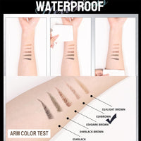 QUIWEN Eyebrow Pencil with Brow Brush, 2-in-1 Eye Brow Pencils for Women with Micro-Fork-Tip & Precise Brush-Tip Create Natural Hair-Like Brows, Long-Lasting Waterproof Double Ended Eyebrow Pen Brown