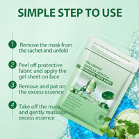 IREV Pack of 10 Centella Asiatica Calming Mask, Soothing Facial Masks with Aloe for Sensitive Skin, Daily Care Mositurizing Face Masks Skincare, Hyaluronic Acid Hydrating Sheet Face Mask Beauty Care