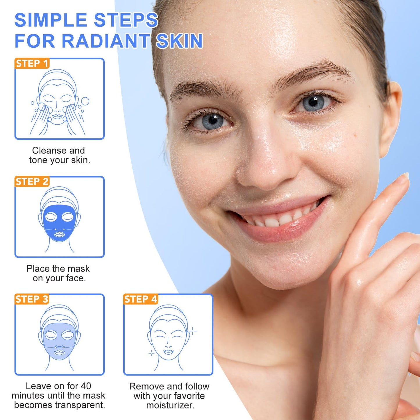 Bio Collagen Face Mask, Bio Collagen Deep Hydration Mask, Collagen Overnight Mask - Moisturize, Firm & Enhance Skin Vitality (34g x 6ea)