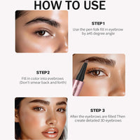 Shengqialun Eyebrow Pencil, Microblading Eyebrow Pen, Eyebrow Pen with 4 Micro-Fork Tip Long-lasting Waterproof Smudgeproof Eyebrow Pen Creates Natural Looking Defined Eyebrows (Dark Brown)