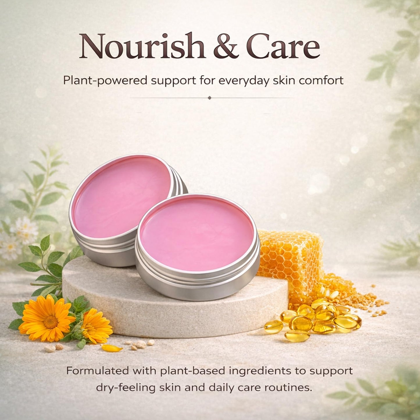 Mikloven Miracle Herbal Balm Fast-Absorbing Cream for Legs Feet & Joints - Lightweight Non-Greasy Moisturiser with Natural Calendula, Mint & Honey for Nourishing Soothing Comfort 30g Jar