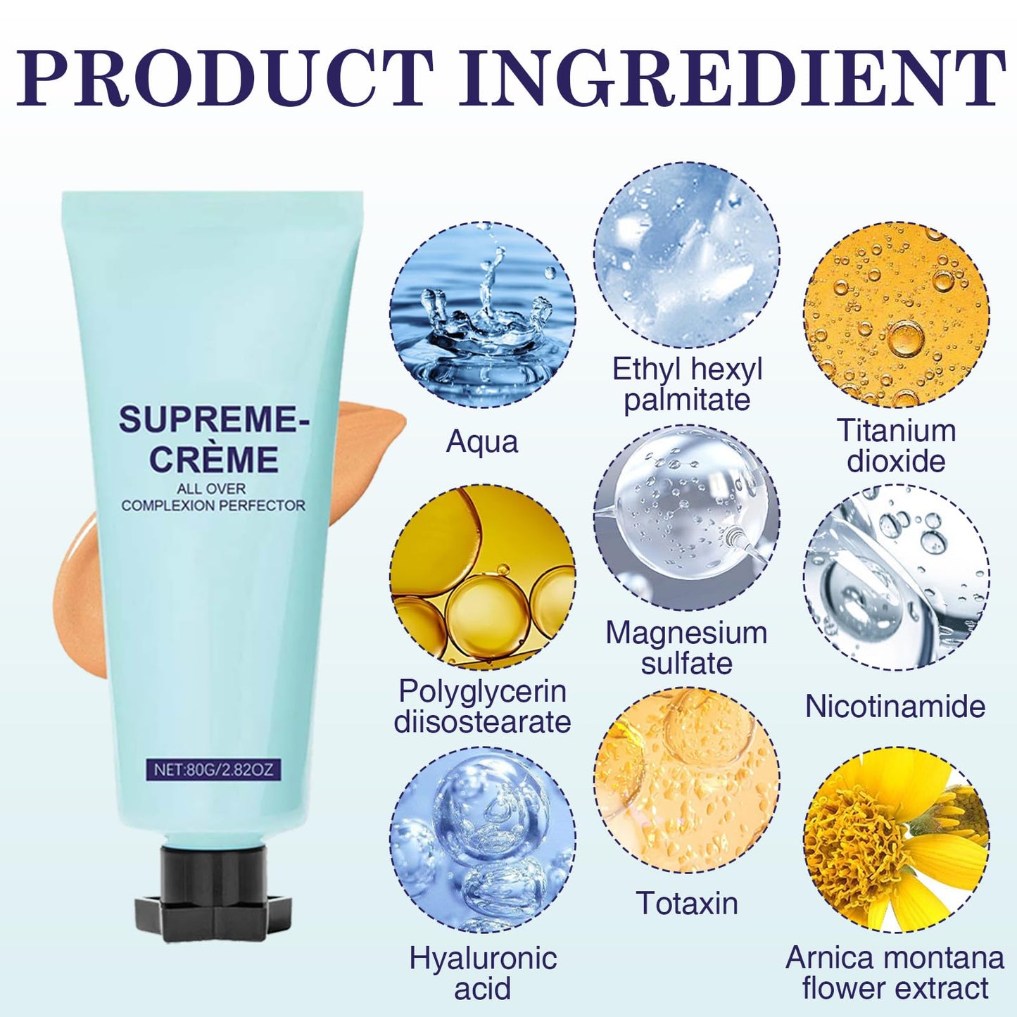 COWANIEE 2 Pcs Supreme Cream All-over Complexion Perfector Set, Waterproof & Transfer-resistant Skin Tint, Long-lasting Supreme Creme