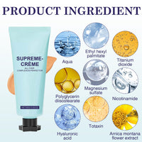 COWANIEE 2 Pcs Supreme Cream All-over Complexion Perfector Set, Waterproof & Transfer-resistant Skin Tint, Long-lasting Supreme Creme