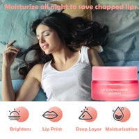 KAYZON Lip Sleeping Mask, Lip Sleep Mask Overnight Lip Skincare Lip Oils, Lip Moisturiser for Dry Chapped Peeling Cracked Lips Fades Lip Lines, Lip Balm for Moisture Lip Care (Strawberry 01)