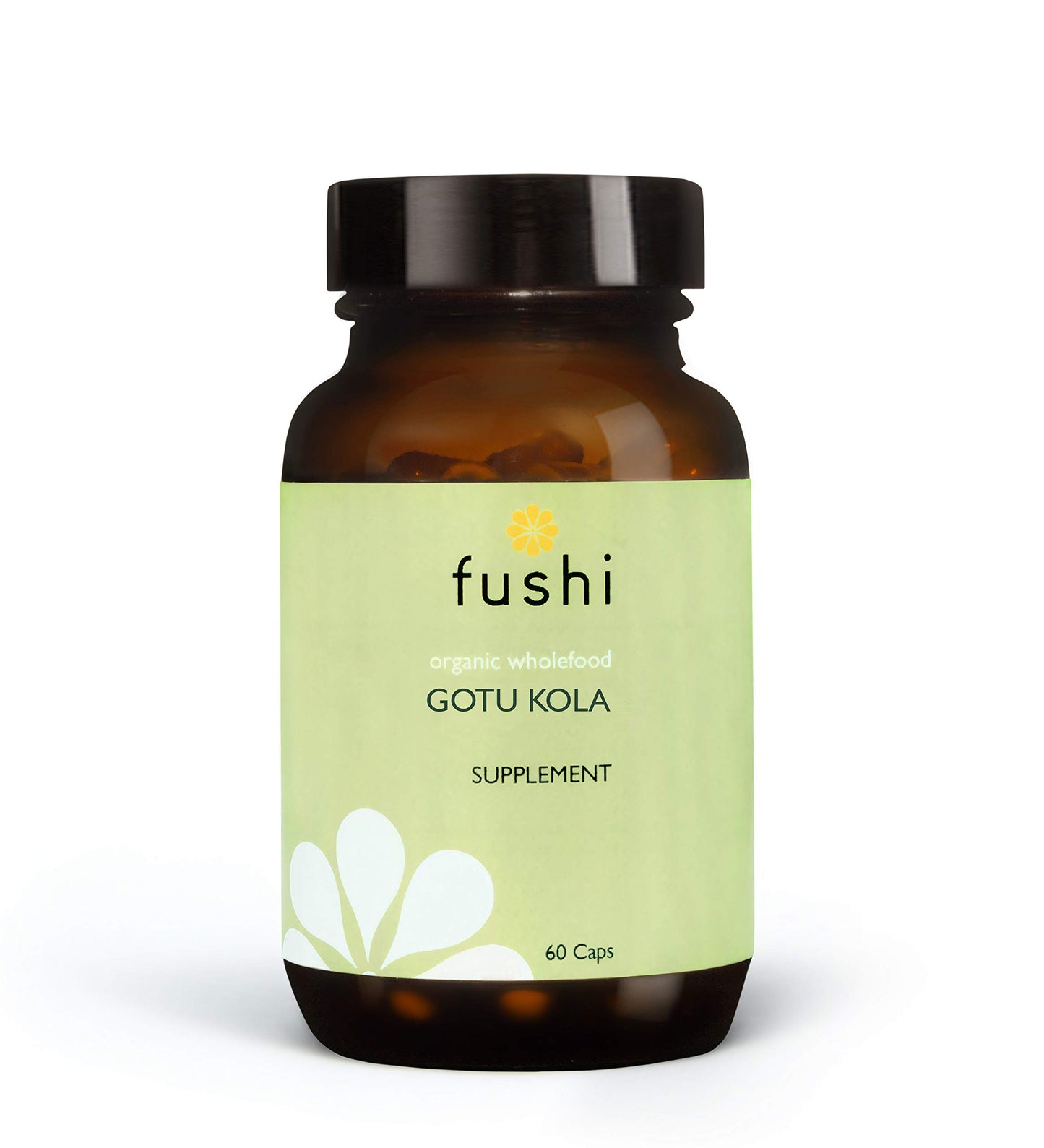 Fushi Organic Gotu Kola Capsules, 60 Caps | Fresh-Ground Whole Food | Ayurvedic Herb for Memory & Concentration | Helps Skin Problems, Varicose Veins & Wounds | Ethical & Vegan | Made in the UK