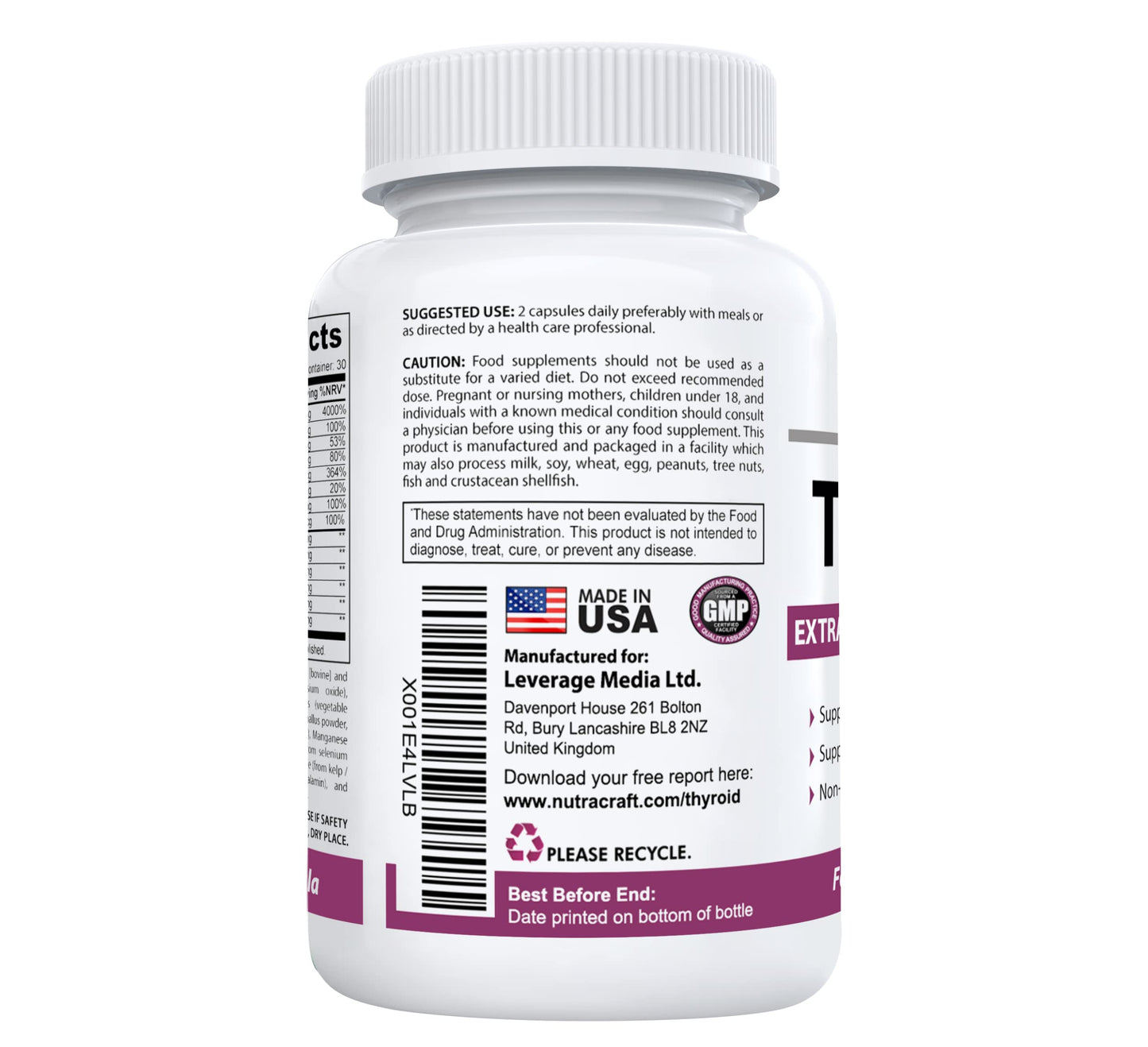 ThyroAid #1 Thyroid Support Supplement | Premium Thyroid Formula & Energy Support with Kelp, Iodine, Ashwagandha, Selenium, B12, Copper & More | 60 Capsules (Non-GMO)