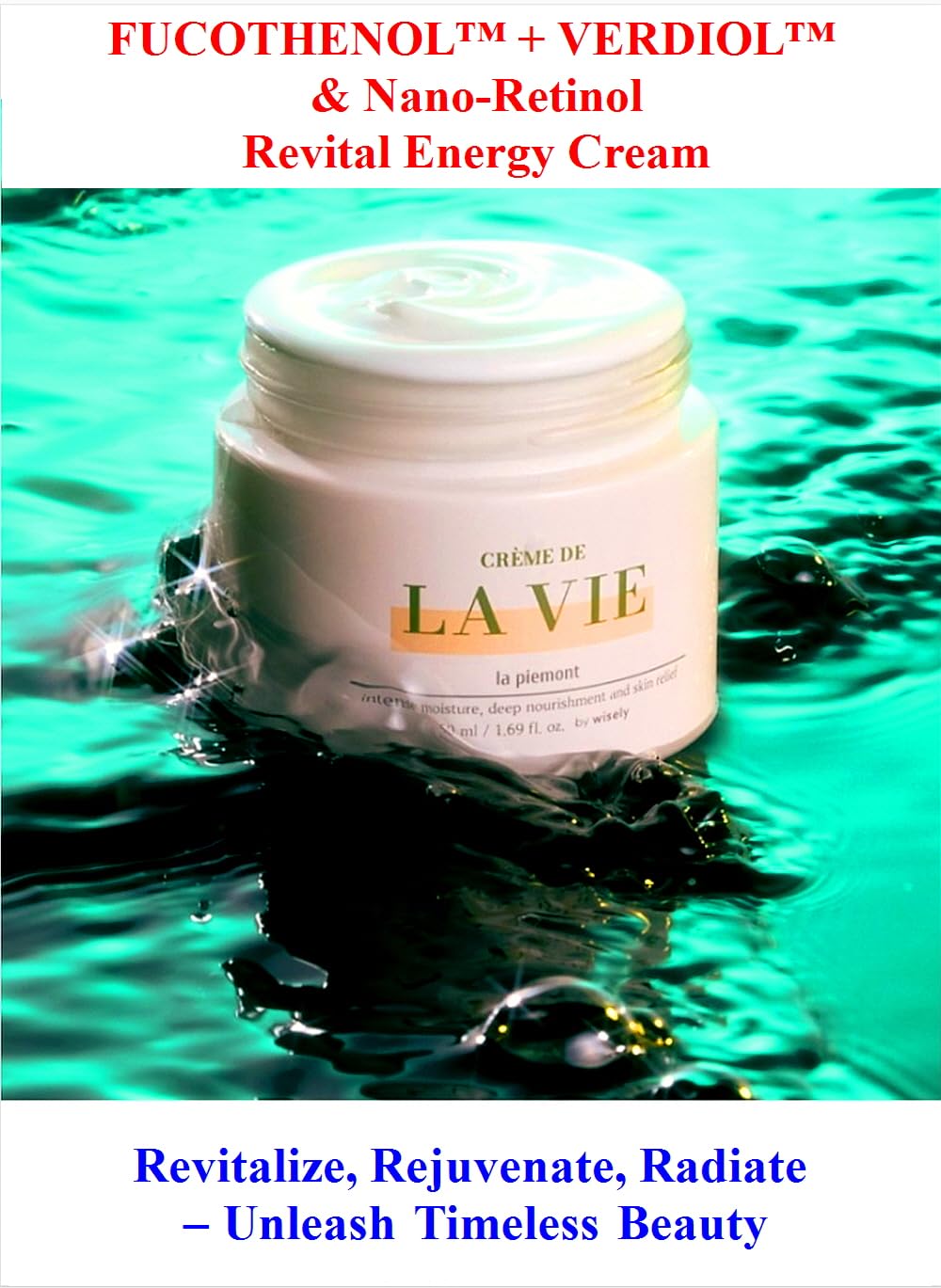 WHITESILK LA VIE ─ FUCOTHENOL™ + Active Miracle™ & Nano-Retinol Revital Energy Cream (50ml,1.69oz) ─Revitalize, Rejuvenate, Radiate