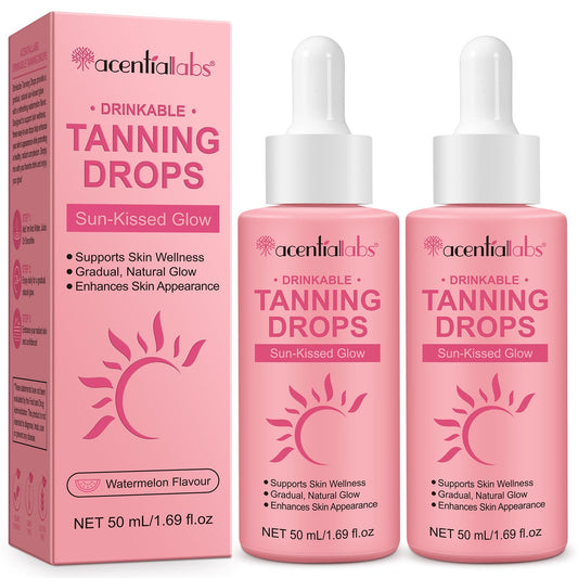 ZyranovaE 2Pack Sunless Tanning Drops To Drink,Face Tanning Drops,Moisturizing Bronzing Tanner for Face & Body,Promotes skin health,No Streaks, for All Skin Types(50ml)