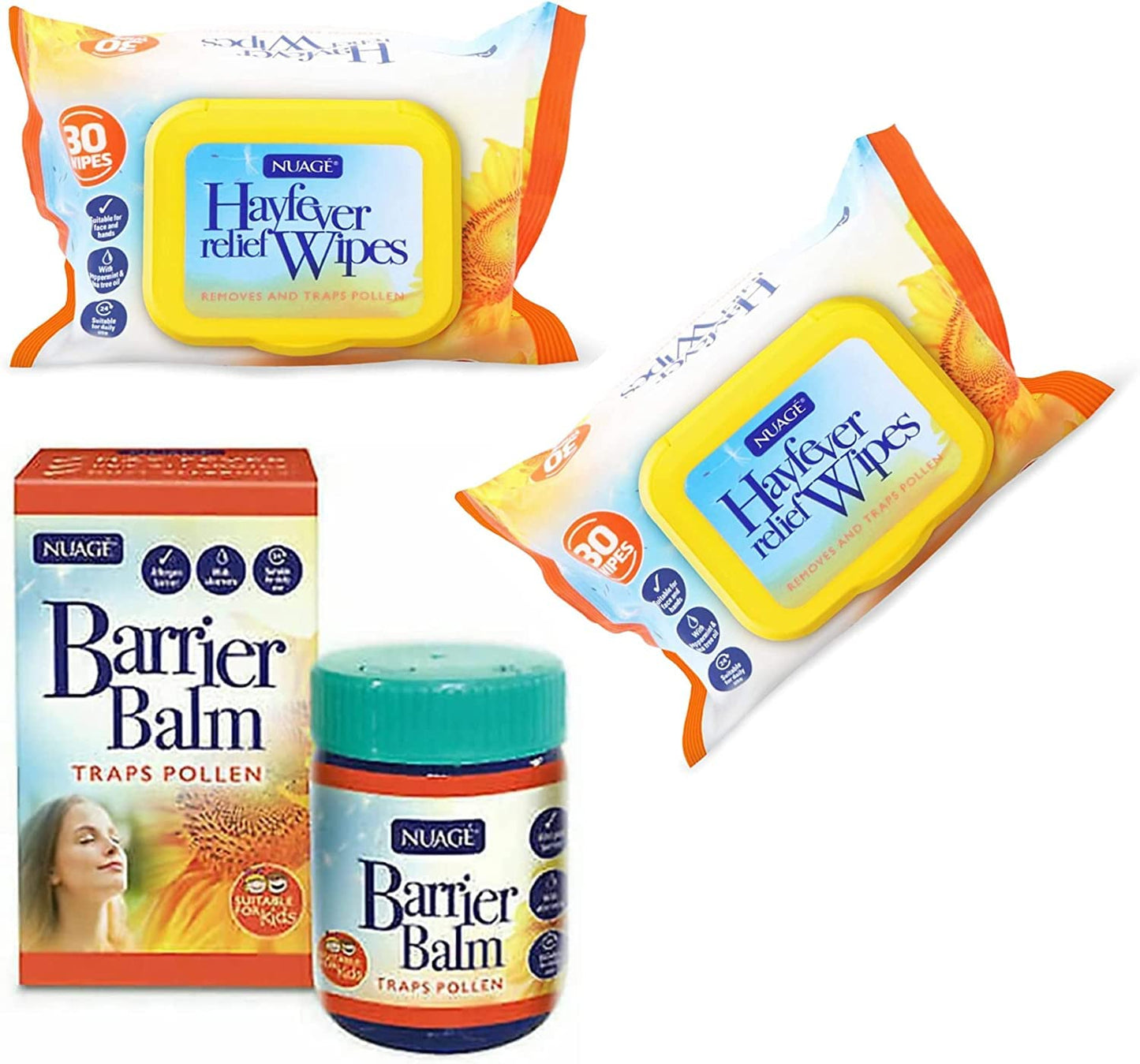 ZOPPER Hayfever Allergy Relief Wipes | Hayfever Wipes | Natural Remedy for Hay Fever -Resealable Pack - Suitable for Face and Hands | Wipes Travel Pack 3 Pack (90 Wipes)