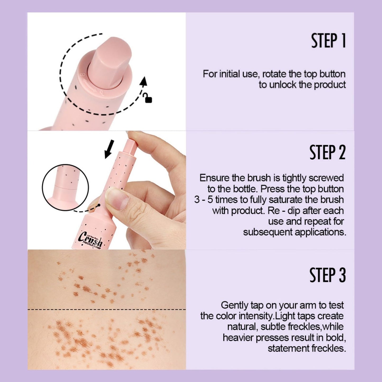 Ruojiar Freckle Stamp Pen,Ma/gic Fake Freckles Tatto Marker,Natural Lifelike Freckle Makeup Pen,Spot Stamp Pen,for All Skin Tones,Waterproof&Sweat-Proof,Long-Lasting Effect,Smudge-Proof,Natural Ingredients