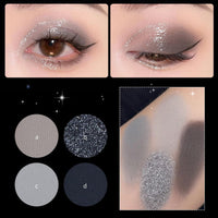 GEEWHILE Eyeshadow Palettes, Black Smokey Eye Shadow Pallets For Women, 15 Colors Glitter & Matte Black Silver Gray White Eyeshadow, Long Lasting Highly Pigmented Eyeshadow Makeup Kits