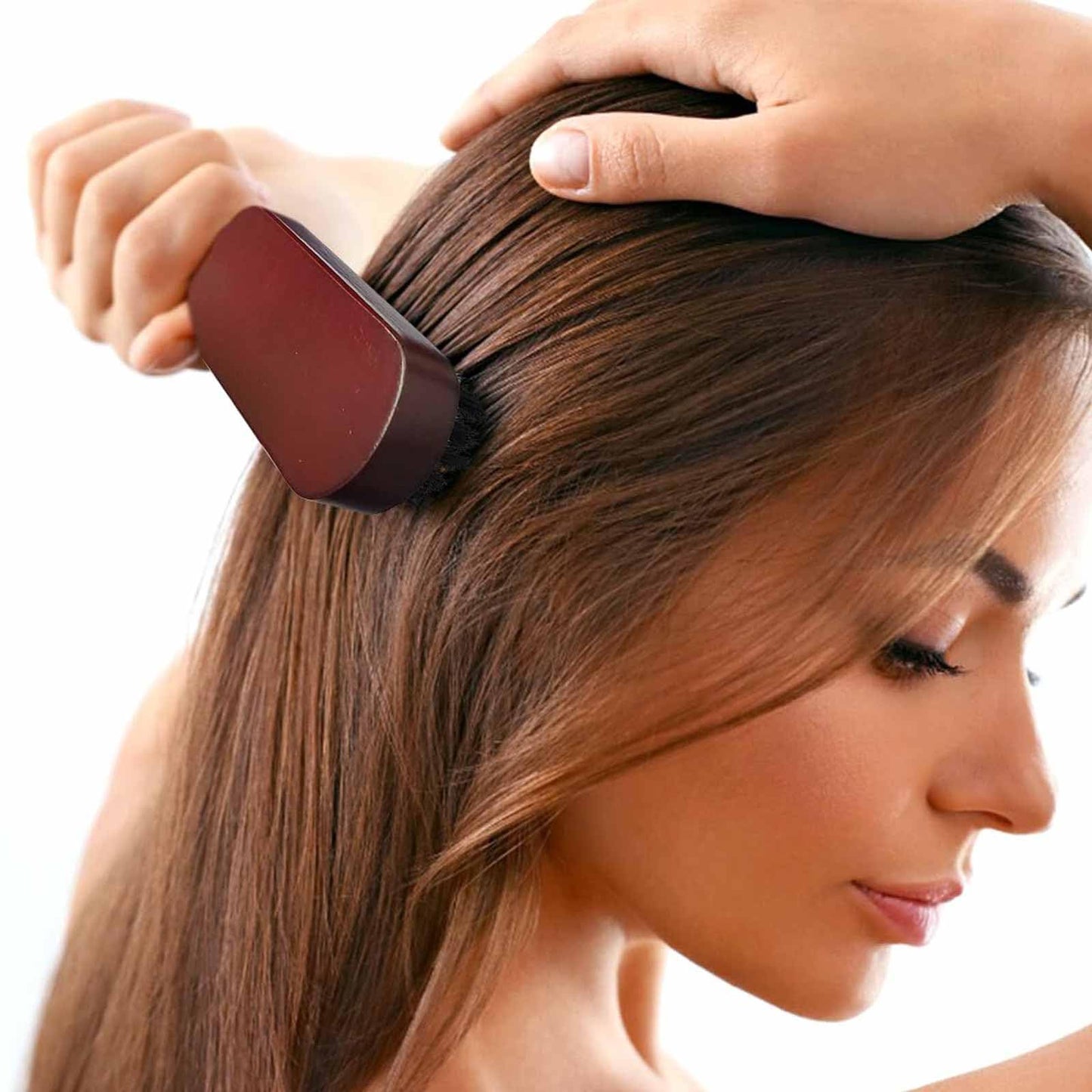 Generic Slick Back Hair Brush, 1 Pcs Boar Bristle Hair Brush, Red-brown Beard Brush, Smoothing Hair Brush, Hair Gel Brush for Afro Wet Curly Hair or Damaged Hair Reducing Hair Breakage