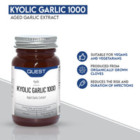 Quest Kyolic Garlic 45 Tablets - 1000mg High Strength Odourless Aged Garlic Extract For Heart, Liver & Immune Function. Daily Garlic Supplement, Improve Circulation, Liver Detox & Immunity (Pack of 1)