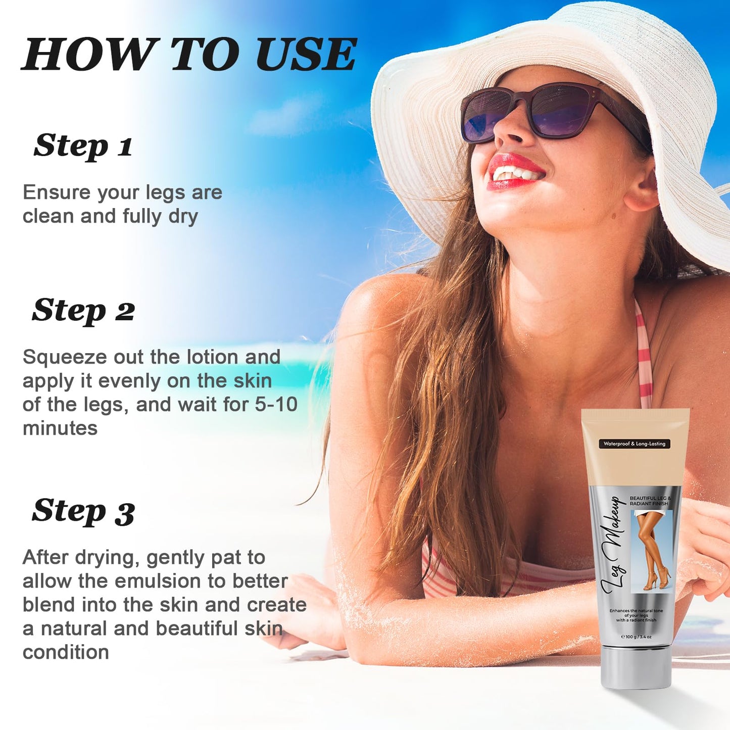 BoloShine Leg Makeup Waterproof, No Transfer Leg Make Up to Cover Veins, Body Scar Tattoo Cover Up, Long-Lasting, Light & Easy Application, Full Coverage Concealer for Women (Light Glow)
