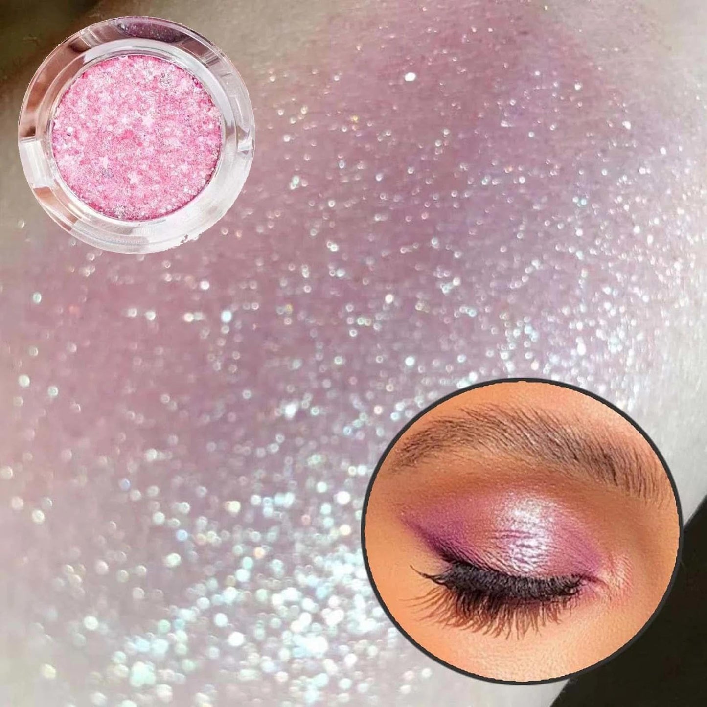 EveBeaty Diamond Crystal Rose Baby Pink Eye Shadow Loose Glitter Dust - Body, Face, Nail Art, Party Shimmer Makeup