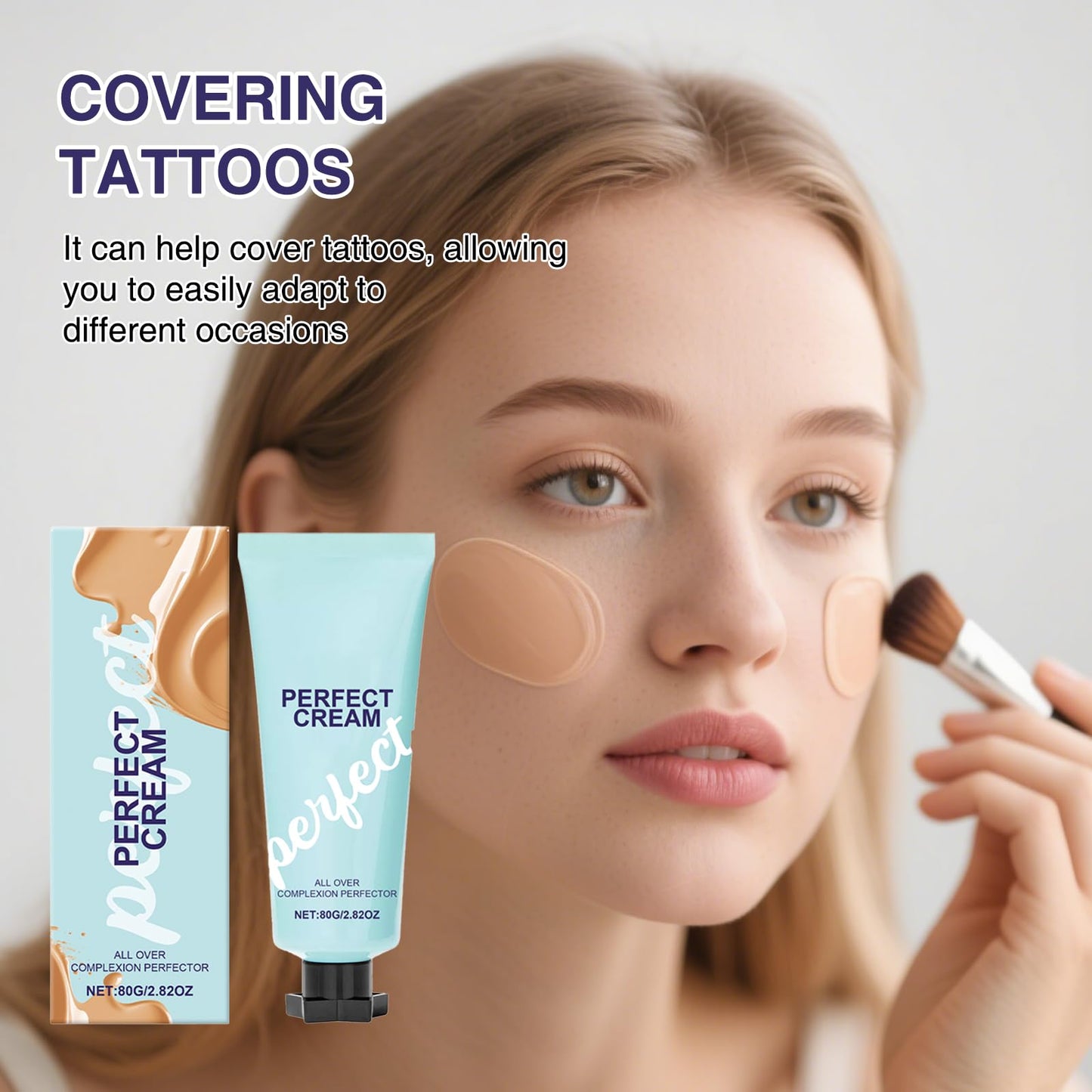 COWANIEE 2 Pcs Supreme Cream Body Makeup, Waterproof & Transfer-resistant Body Coverage Perfector,Hydrating Full Coverage Supreme Creme