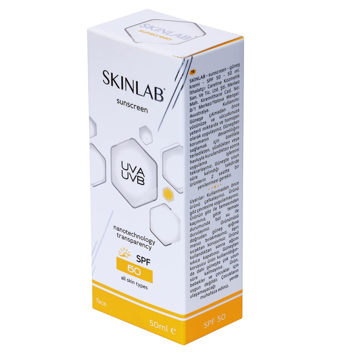 SKINLAB- Sunscreen - SPF50 - UVA/UVB - Transparent - Water Resistant - Nanotechnology - Normal + Dry skin