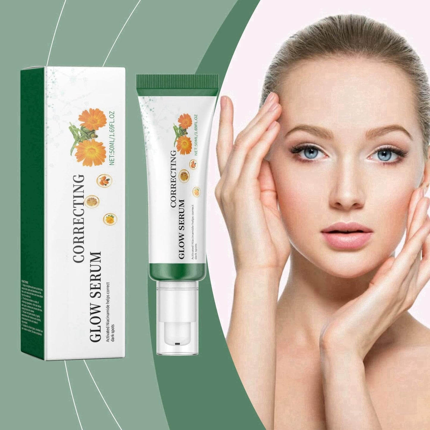 SingHao 50ml Dark Spot Correcting Glow Serum with 5% Niacinamide,Nicotinamide Facial S/erum,Hydrating & Brightening Ser/um,Niacinamide Dark S/pot Remover for Face,Dark Spot Se/rum with Hyaluronic Acid