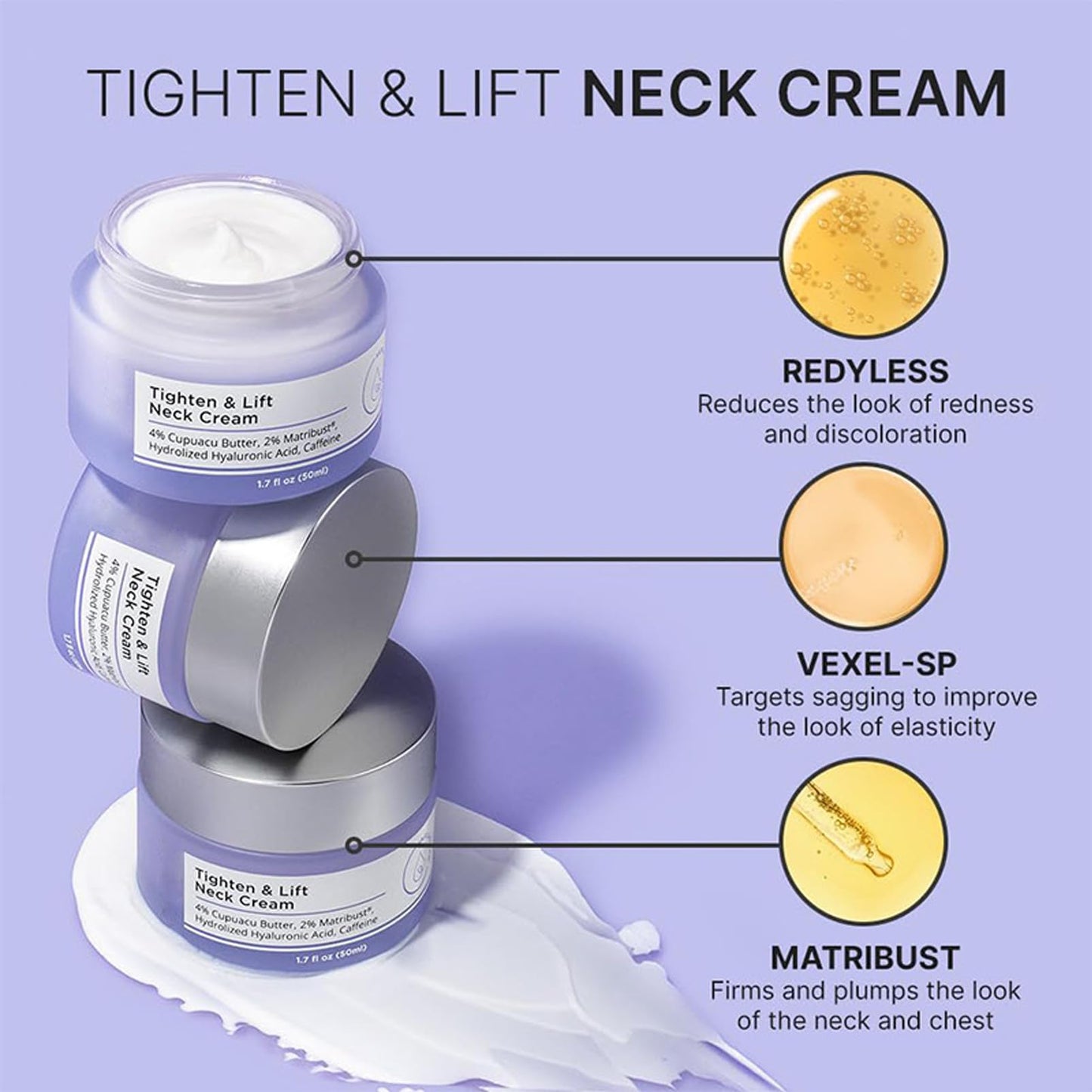 Tighten and Lift Neck Cream,Neck Firming Cream for Sagging Skin,Neck Tightening Cream with Collagen,Firming Cream for Loose Skin,Tighten & Lift Firming Neck Cream,Anti Aging Neck Cream-50ML