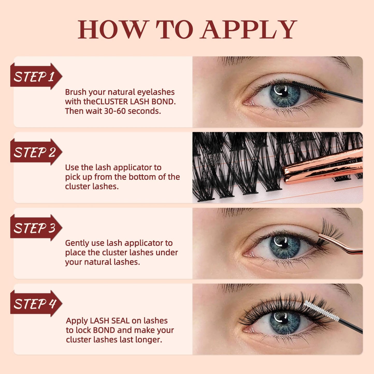 Higu clace Individual Lashes, 280pcs Lash Clusters Extensions D Curl Mix10-16mm 20D 30D 40D 50D Cluster Eyelashes Reusable Soft Wispy DIY Natural Lash Extension at Home - D Curl Mix10-16mm