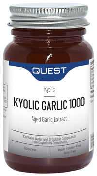 Quest Kyolic Garlic 60 Tablets - 1000mg High Strength Odourless Aged Garlic Extract For Heart, Liver & Immune Function. Daily Garlic Supplement, Improve Circulation, Liver Detox & Immunity (Pack of 2)