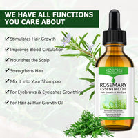 Generic Rosemary Essential Oil For Hair Growth, 100% Pure Rosemary Essential Oil, Stimulates Hair Growth, Nourishes The Scalp, Strengthens Hair, For Hair Growth & Skin Care 60Ml