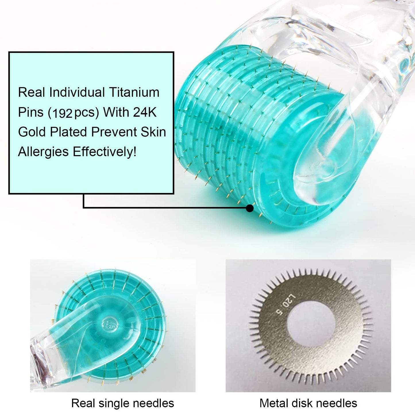 Best Derma Roller 192-1.0 mm Needles Master Micro Needle System Skin Anti-Ageing Acne Stretch Marks Cellulite Skin Reduce Hair loss