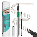 Brown Eyebrow Pencil - Microblading Eyebrow Pen With Micro 4-Fork Soft Tip - Waterproof Long Lasting Resistant To Smudging Brow Pencil - Upgrade Easy To Use Brow Pen For Beginners Natural Makeup