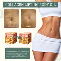 Guegine 2PCS Collagen Lifting Body Oil,Firming Body Oil,Comes with 1pc Black Massage Scraping Board,Massage Oils for Wrinkles and Stretch Marks,After Bath Skin Care and Wrinkle Skin Soothing(100ml)