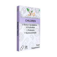 VED Children Complex Probiotics and Prebiotics Complex - 5 Billion CFU - 28 Probiotic Complex Capsules for Children - Lactobacillus helveticus, Rhamno. 28 Days Supply.