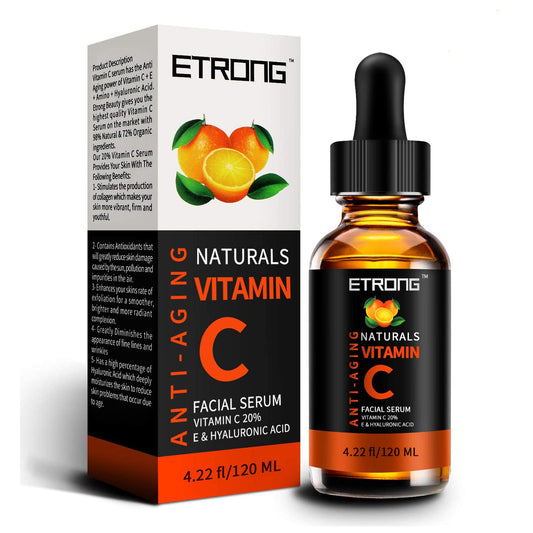 Vitamin C Serum Face with Hyaluronic Acid,Vitamin E,20% Vitamin C for Anti-wrinkle,Dark Circle,Fine Lines and Sun damage – Restore&Boost Collagen (120 ML)