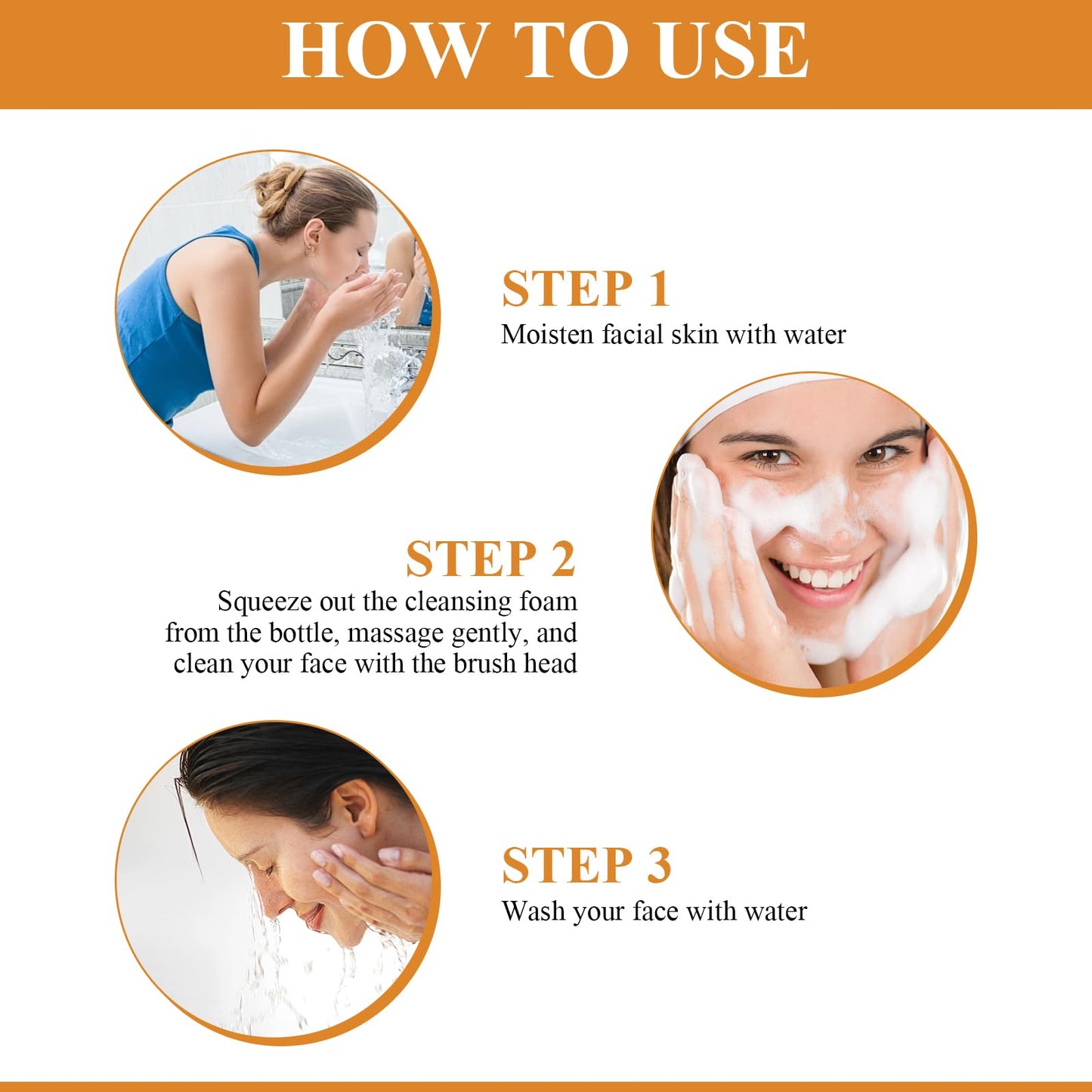 Guegine 2 PCS Turmeric Face Wash with Brush,Brightening Turmeric Facial Cleanser,Gentle Cleanser,Acid Moisturising,Natural Ingredients,Suitable for All Skin Types
