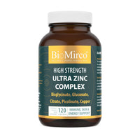 Bio Mirco High Strength Ultra Zinc Complex, 120 Premium Capsules, Immune System, Cognitive Function, Potent Dose, Made in The UK