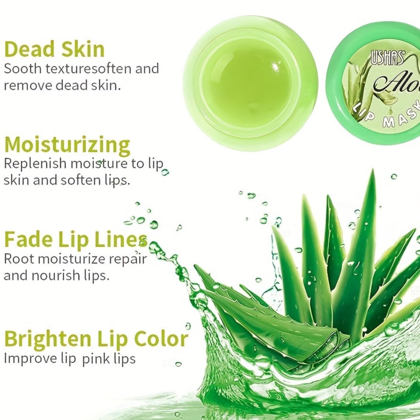 TBeautfave Lip Sleeping Mask, Aloe Vera Lip Mask Overnight Lip Balm Lip Oil Lip Moisturiser Nourishing for Dry Chapped Peeling Cracked Lips Lip Plumper Fades Lip Lines Lip Repair Lip Care