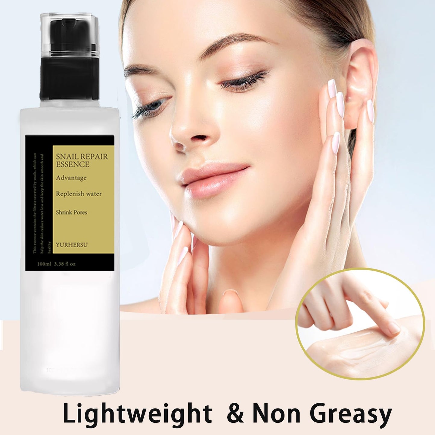 DMQ Snail Mucin Essence,Snail Mucin Skin Care Sets & Kits,Snail Mucin Face Cream for Anti Wrinkle,Hydrating Hyaluronic Acid Serum,Niacinamide Serum,Smooth Fine Lines & Face Moisturiser(Cream+Essence Set)