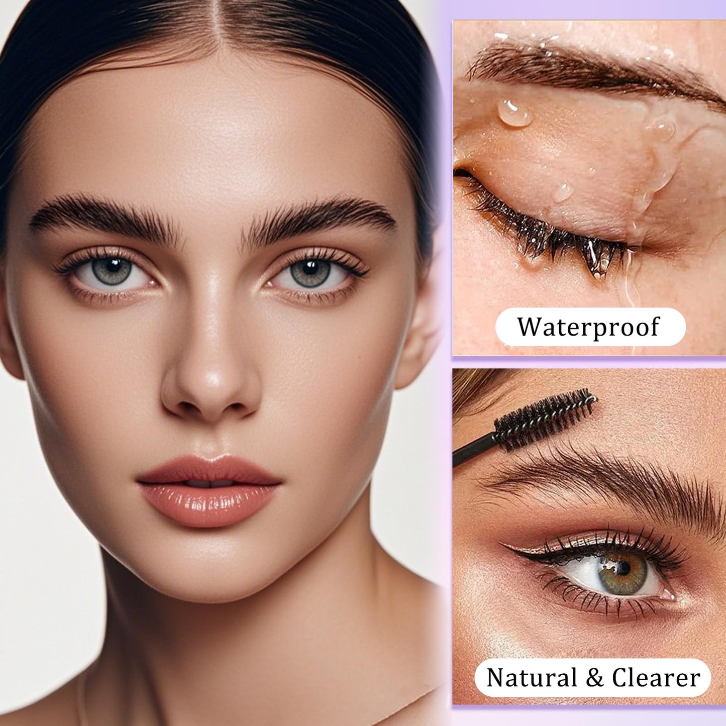 NLFOX Black Eyebrow Tint - 2-in-1 Eyelash Tint & Eyebrow Dye Kit - Waterproof Eye Brow and Lash Tint Kit Long Lasting - Natural Black Eyelash Dye 10min Fast & Easy for Starters Home Use