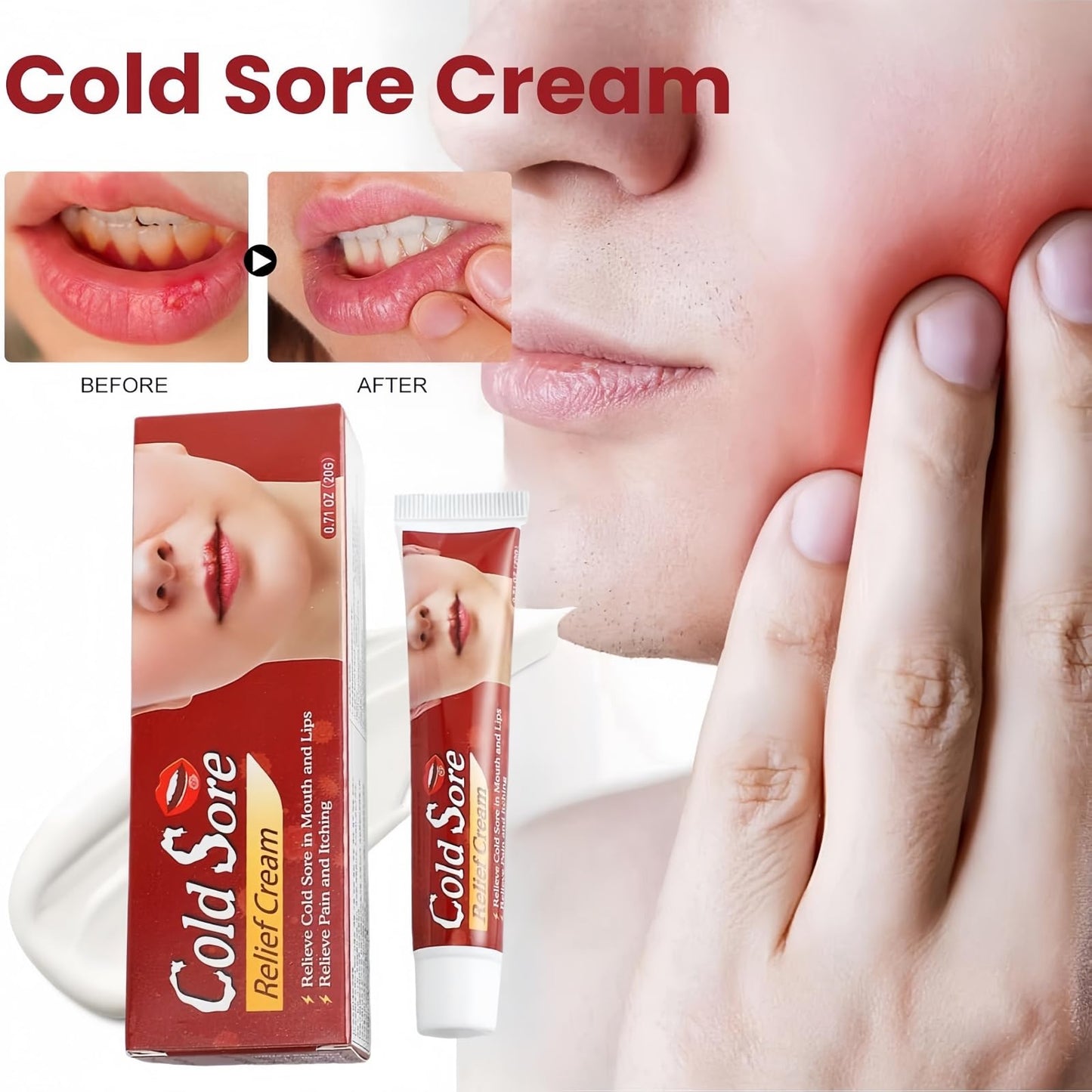 OuXing Cold Sore Treatment Cream,Cold Sore Cream,C/Old S/ore Treatment,C/Old S/ore C/Ream for Lips,Co/ld So/re Relief C/Ream,So/re Lips T/reatment,Mouth SOR/e T/reatment,Oral Gel Extra Strength,Lip Care