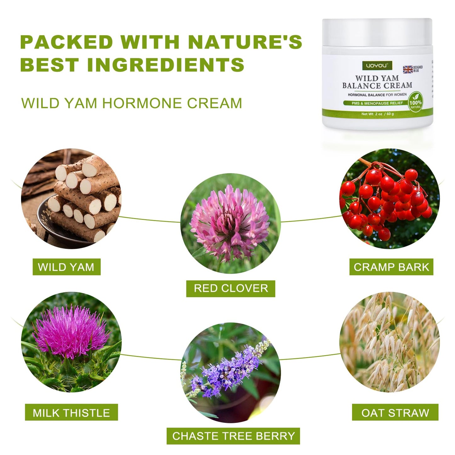 Wild Yam Cream, Natural Plant-based Formula Wild Yam Cream for Hormone Balance and Dry Skin, 100% Natural Ingredients, Wild Yam Cream Organic